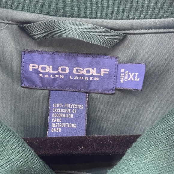 VTG Polo Golf Ralph Lauren Pullover Golf Jacket Green Mens XL Preppy Mock Neck - Picture 2 of 11
